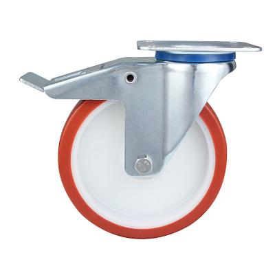 China PIVOT Quality Assurance 350kg 8 Inch Industrial PU Caster Single Wheels For Reach Trucks for sale