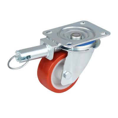 China PIVOT 3 Inch Directional Lock Stainless Polyurethane Industrial Caster Wheel For Trolley for sale