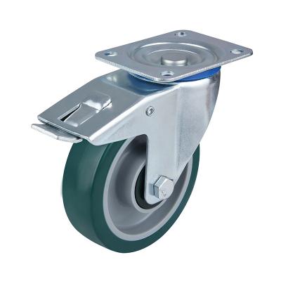 China Wholesale PIVOT Factory Price 5 Inch 125mm 250 PU Industrial Locking Casters For Sale for sale