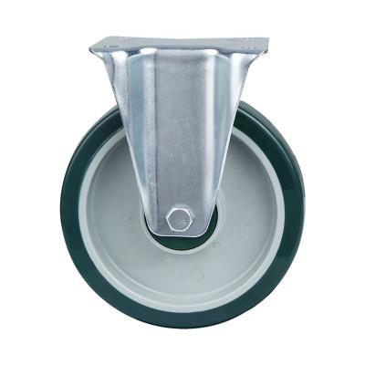 China Good Selling OEM Solid Green Rigid PU 6 Inch Swivel Cabinet Flange Mount Caster for sale