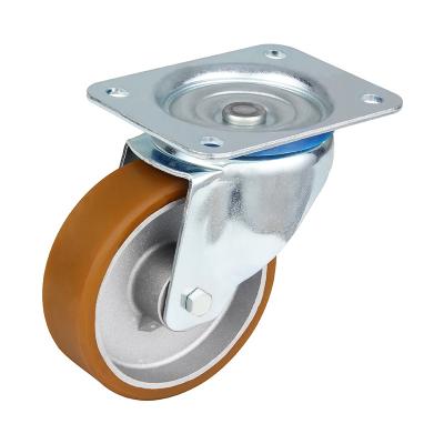 China SWIVEL Hot Metal Core OEM 100mm 4 Inch Flat Dolly Best Casters For Hardwood Freestanding Floors for sale