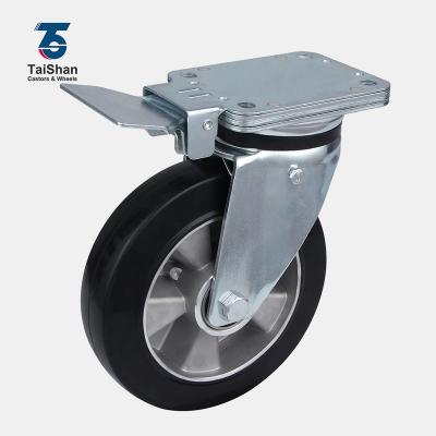 China PIVOT Taishan Black Center Lock Good Quality 6 Inch Heavy Duty Casters With Brakes for sale