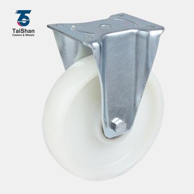 China Taishan Quality Assurance Rigid Heavy Duty Rigid 8 Nylon Fixed Plate Caster Wheel for sale