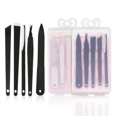 China Luxury 5Pcs Pedicure Scraper Knife Nail Folder Manicure Nail Clipper Set Professional Stainless Steel Hard Toenails Pedicure Tool Kit for sale