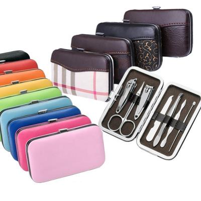 China Luxury 7 Pieces Nail Cutter Trimmer Pedicure Manicure Set Private Label Custom LOGO 7Pcs Manicure Sets Portable Nail Care Tool Kit for sale