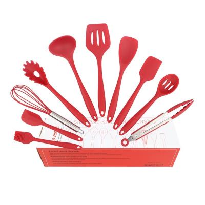 China Hot Luxury Kitchen Gadgets Heat Resistant Cookware Sets Set Kitchen Gadgets Silicone Utensils Tool Kit With Holder for sale