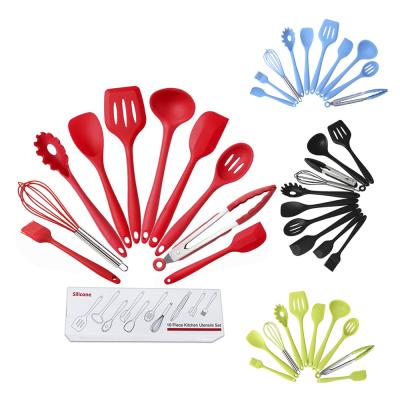 China 10pcs/Set Luxury Heavy Duty Silicone Kitchen Accessories Cooking Tools Kitchen Tableware Cocina Silicone Cooking Instruments Tool Kit for sale