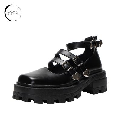 China Fashion Trend Platform Mary Janes Ankle Strap Chunky Heel shoes Uniform Dress Pumps Shoes Black Women Gothic Lolita Shoes for sale