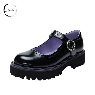 China Fashion Trend weave purple and black thick sole new fashion girls back to school shoes for teenagers lolita chunky sole Mary Jane  shoes for sale