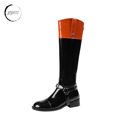 China Fashion Trend top quality riding boots for women genuine cow leather knee high boots flat arch cushion padding professional horse riding boots for sale