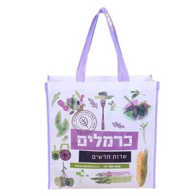 China Customized Ultrasonic Laminated Nonwoven Bag Reusable Logo Full Color Printing Reusable Nonwoven Shopping Bag for sale