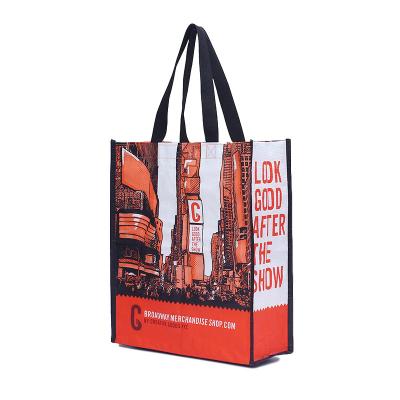 China Recycled Custom Logo Tote Bag Advertising Recyclable Waterproof Polypropylene Woven Printed Laminated PP Woven Shopping Bag for sale