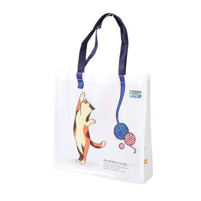 China Custom Logo Printed Foldable Recyclable Eco Friendly Recyclable Waterproof Promotional PP Polypropylene Woven Tote Shopping Bag for sale