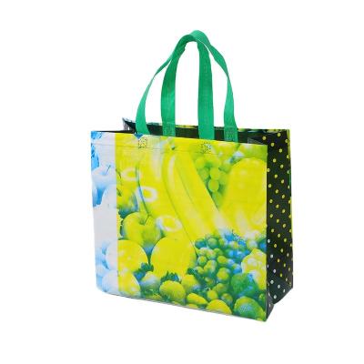 China Factory Price Recyclable Logo Printed Waterproof Custom Recyclable Eco Friendly Foldable RPET Laminated Tote Shopping Bag for sale