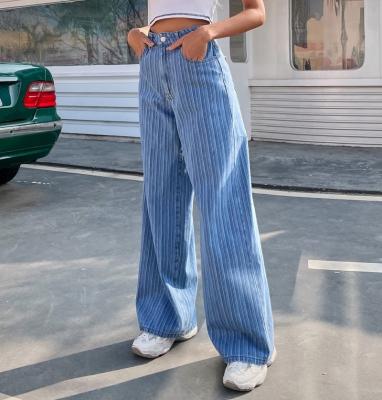 China Breathable Plus Size Womens Wide Leg Blue Jeans Pants And Trousers for sale