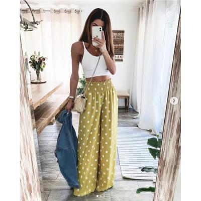 China Anti-Wrinkle Made In China Printed And Stylish Wide Leg Pants Breathable Loose Wide Leg Pants for sale