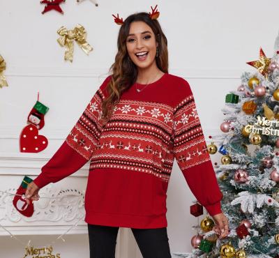 China Anti-pilling the new Christmas copy in the loose 2021 autumn and winter characteristics and the European and American casual blouse for sale