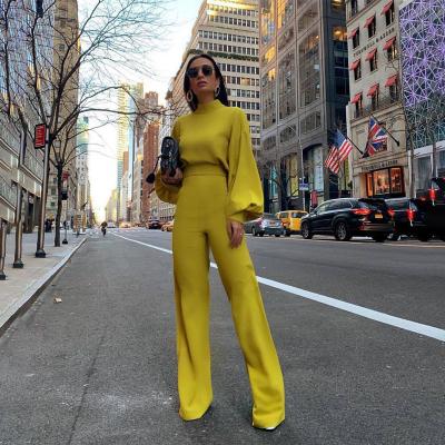 China Turtle Neck QUICK DRY Wide-Leg Casual Jumpsuit for sale