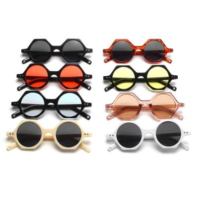 China Fashion Sunglasses 2022 Custom Sunglasses Fashion Retro Frame Sunglasses New Products Round Hexagonal Unisex Sunglasses for sale