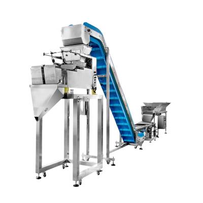 China Semi automatic food packaging machine with belt feeder and sieve for packing dry pasta patties for sale