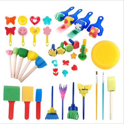 China 30 Pieces Children's Sponge Brush Painting Stamps Painting, Early Education Art Graffiti Supplies Puzzle Set for sale