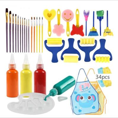 China Amazon DIY Sponge Reading Brush Graffiti Painting Clothes 34pcs Brush Art Supplies M-542 M-542 for sale