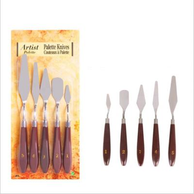 China Five-piece oil painting scraper oil painting knife / palette knife, can be adjusted with gouache paint M-551 M-551 for sale