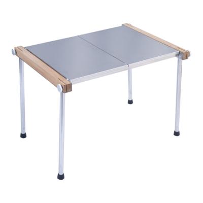 China Japanese OEM 2021 QC New Long Stainless Steel Camping Table 80CM Foldable Camping Table for sale