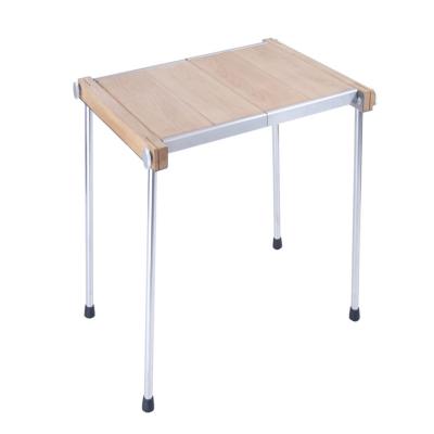 China Japanese QCFTB-01 New Products Sell Well Beech Wood Portable Camping Folding Table For Camping Hiking for sale