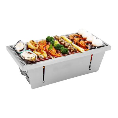 China Hot Sale QCOEM-LY2 Easily Assembled Portable Barbecue Stainless Steel Charcoal Grill For Outdoor Camping for sale