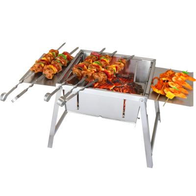 China QCHJ-2 Stainless Steel BBQ Grill Charcoal Stove Korean Barbecue Outdoor BBQ Grill Foldable Charcoal Easily Assembled for sale