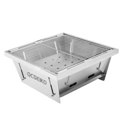 China Hot Sale QCHJ-1 Stainless Steel Easily Assembled Foldable BBQ Charcoal Grill for sale