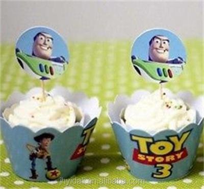 China Single Wall Differ Toy Story Printing Paper Cupcake Cup Decoration for sale