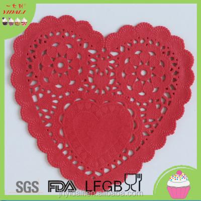 China Coatser Paper Notepad Rectangular Colored Heart Shape Doility Lace Doilies for sale