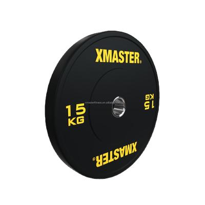 China Universal Xmaster barbell black weight plate  bumper plate for gym for sale