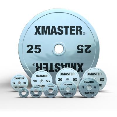 China Eco-friendly Xmaster Chrome Color Stripe Powerlifting Steel Plate Gym Equipment Weight Plate for sale