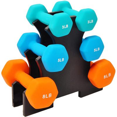 China Universal Neoprene Hex Dumbbell 6pcs Set 32lbs For Woman for sale