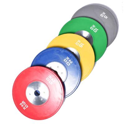 China Universal Rubber Competition Bumper Plate Set 5, 10, 15, 20, 25 KG 10, 20, 25, 35, 45, 55 lbs for sale