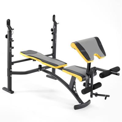 China Indoor Multi Function Weight Bench with PREACHER LOOP Leg Extension and Squat Rack for Weight Lifting for sale