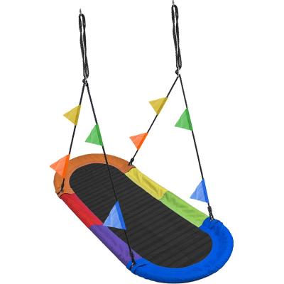 China Traditional Saucer Swing Surf Kids Indoor / Outdoor Giant Oval Deck Swing Mat Great For Tree for sale