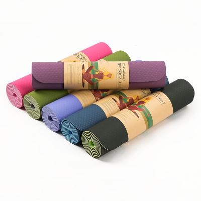 China Suede+rubber 6mm Thick 8mm Band Yoga Mat With Carry Strap For Excerse, Fitness And Yoga for sale