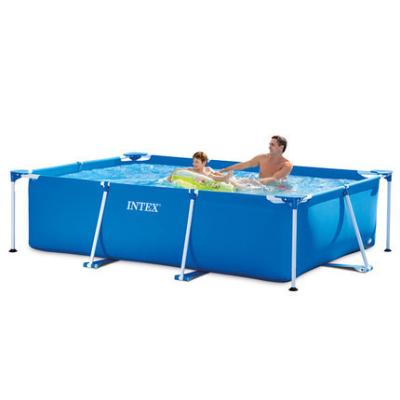 China Family Yard Intex 28272 Picsin Pools Set Intex 28272 Picsin Inflatable Small Size Rectangular Frame Above Ground Pool for sale