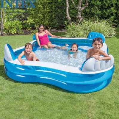 China With Cushion 229*229*66cm Intex Designs PVC Water Square Pool Family Inflatable Swimming Above Ground Pool for sale