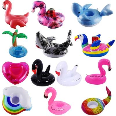 China Hot Multiple Designs Inflatable Drinks Holder Flamingo Cup Holder Tray For Swimming Pool Inflatable Floating Drinks Cup Holder for sale