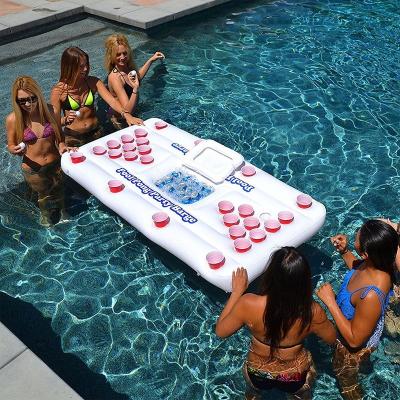 China PVC Inflatable Party Outdoor Water Fun Wholesale Water Beer Pong Pool Float for sale