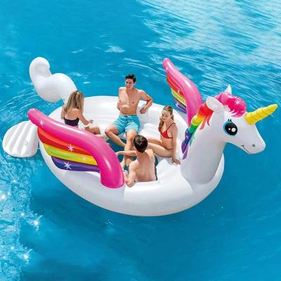 China INTEX 2022 New Design Float Water Float Unicorn Big Lake Float Tropical Tahiti Island Portable Inflatable Swimming Pool Float for sale