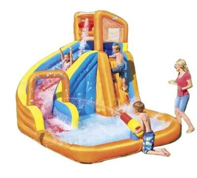 China 2022 hot sale child play water jet cartoon theme amazon inflat water slide outdoor small mini pool for sale