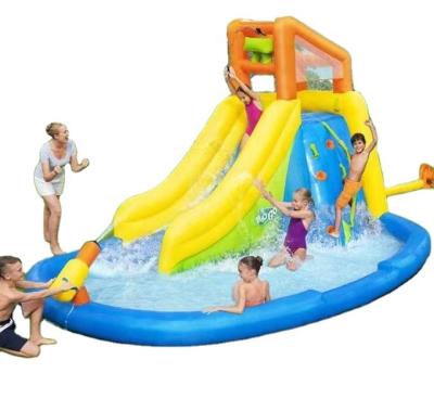 China Hot Selling Private Cartoon OBL Theme PVC Kids Blow Up Waterfall Pool Inflatable Water Slide for sale