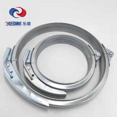 China Pipe Clamp Air Duct Galvanized Ventilation Steel Pipe Duct Release System Quick Lever Lock Duct Adjustable Metal Clamps for sale