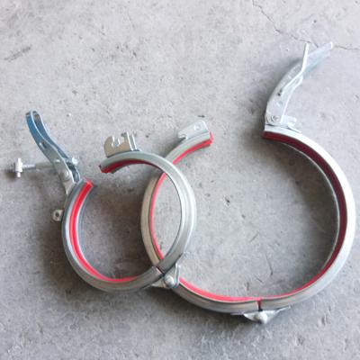 China Galvanized Steel Pipe Clamp Quick Release Lever Clamp Conduit Pipe Clamp With Lock Mechanism Diameter 80mm-600mm for sale